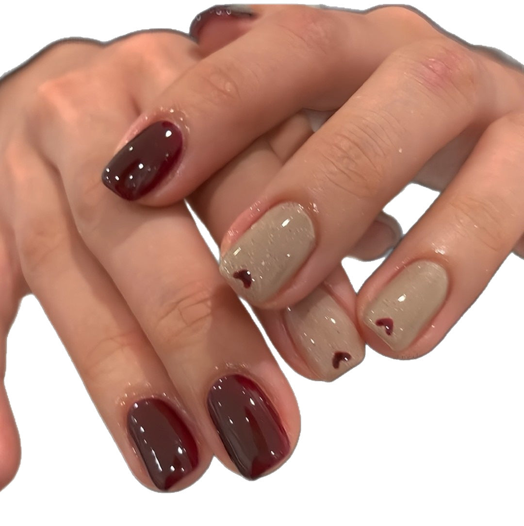 Cross-border bestseller: various square French-style outlined press-on nails, dazzling multi-nail art patches, detachable fake nails wholesale