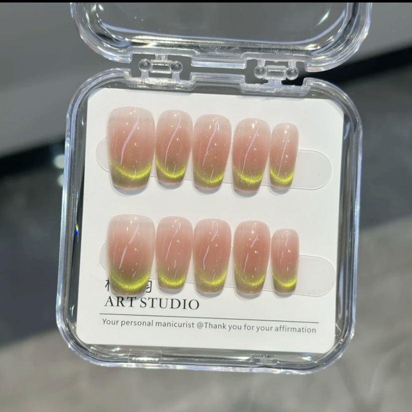 [The Wizard of Oz] Spring/Summer Dopamine Watermelon Green Handmade Popular on Xiaohongshu High-end Wholesale Wearable Nails